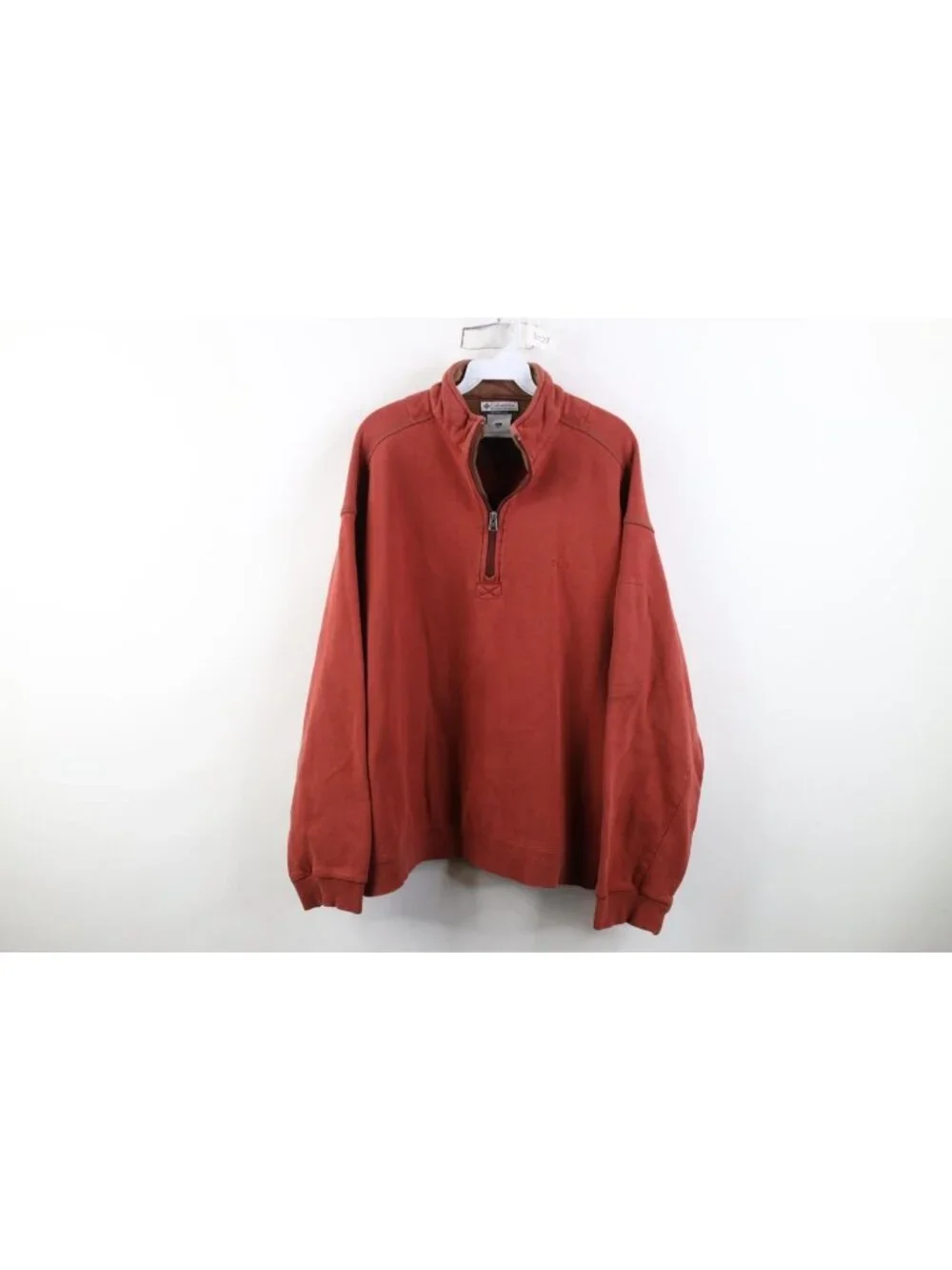 Vintage 90s Y2K Columbia Mens XL Spell Out Heavyweight 1/4 Zip Sweatshirt Red